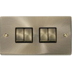 Click Deco Antique Brass 4G Light Switch VPAB414BK