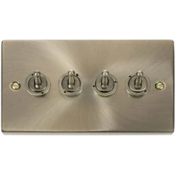 Click Deco Antique Brass 4G Toggle Switch VPAB424