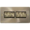 Click Deco Antique Brass 6G Light Switch VPAB416BK