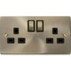 Click Deco Antique Brass 13A Double Socket VPAB536BK
