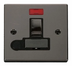 Click Deco Black Nickel 13A Switched Spur With Flex And Neon VPBN552BK