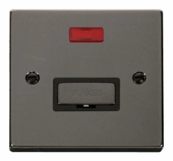 Click Deco Black Nickel 13A Unswitched Spur With Neon VPBN753BK