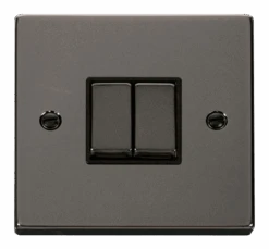 Click Deco Black Nickel 2G Light Switch VPBN412BK