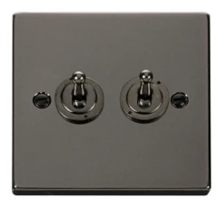 Click Deco Black Nickel 2W & Int Toggle Switch VPBN4225