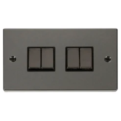 Click Deco Black Nickel 4G Light Switch VPBN414BK
