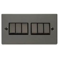 Click Deco Black Nickel 6G Light Switch VPBN416BK
