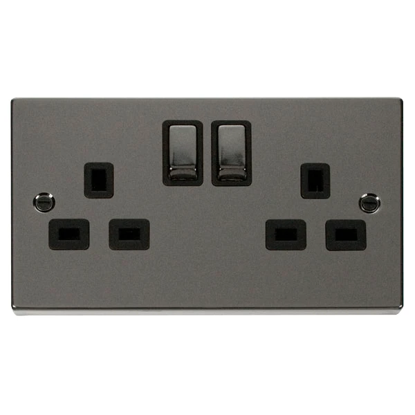 Click Deco Black Nickel 13A Double Socket VPBN536BK 3 Click Deco Black Nickel 13A Double Socket VPBN536BK