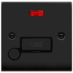 Click Deco Matt Black 13A Fused Connection Unit With Neon And Flex VPMB553BK
