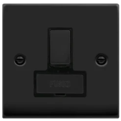 Click Deco Matt Black 13A Switched Spur VPMB751BK