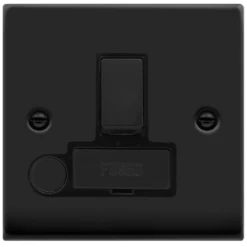 Click Deco Matt Black 13A Switched Spur With Flex VPMB551BK