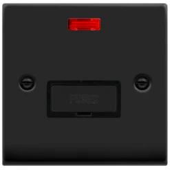 Click Deco Matt Black 13A Unswitched Spur With Neon VPMB753BK