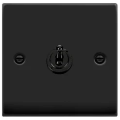 Click Deco Matt Black 1G Toggle Switch VPMB421