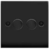 Click Deco Matt Black 2G LED Dimmer Switch VPMB162