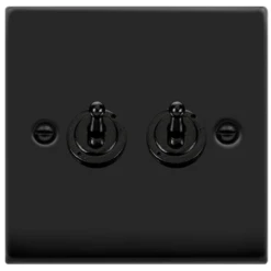 Click Deco Matt Black 2G Toggle Switch VPMB422