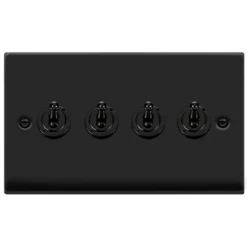 Click Deco Matt Black 4G Toggle Switch VPMB424
