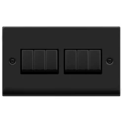 Click Deco Matt Black 6G Light Switch VPMB416BK