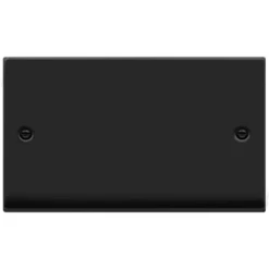 Click Deco Matt Black Double Blank Plate VPMB061
