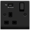 Click Deco Matt Black 13A Single USB Socket VPMB571UBK -RS Electrical Supplies Click Deco Matt Black Single USB Socket VPMB571UBK available from RS Electrical Supplies