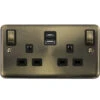 Click Deco Plus Antique Brass 13A Double A+C USB Socket DPAB586BK 2 Click Deco Plus Antique Brass 13A Double A+C USB Socket DPAB586BK -RS Electrical Supplies Click Deco Plus Antiqu Brass 13A Double A C USB Socket DPAB586BK