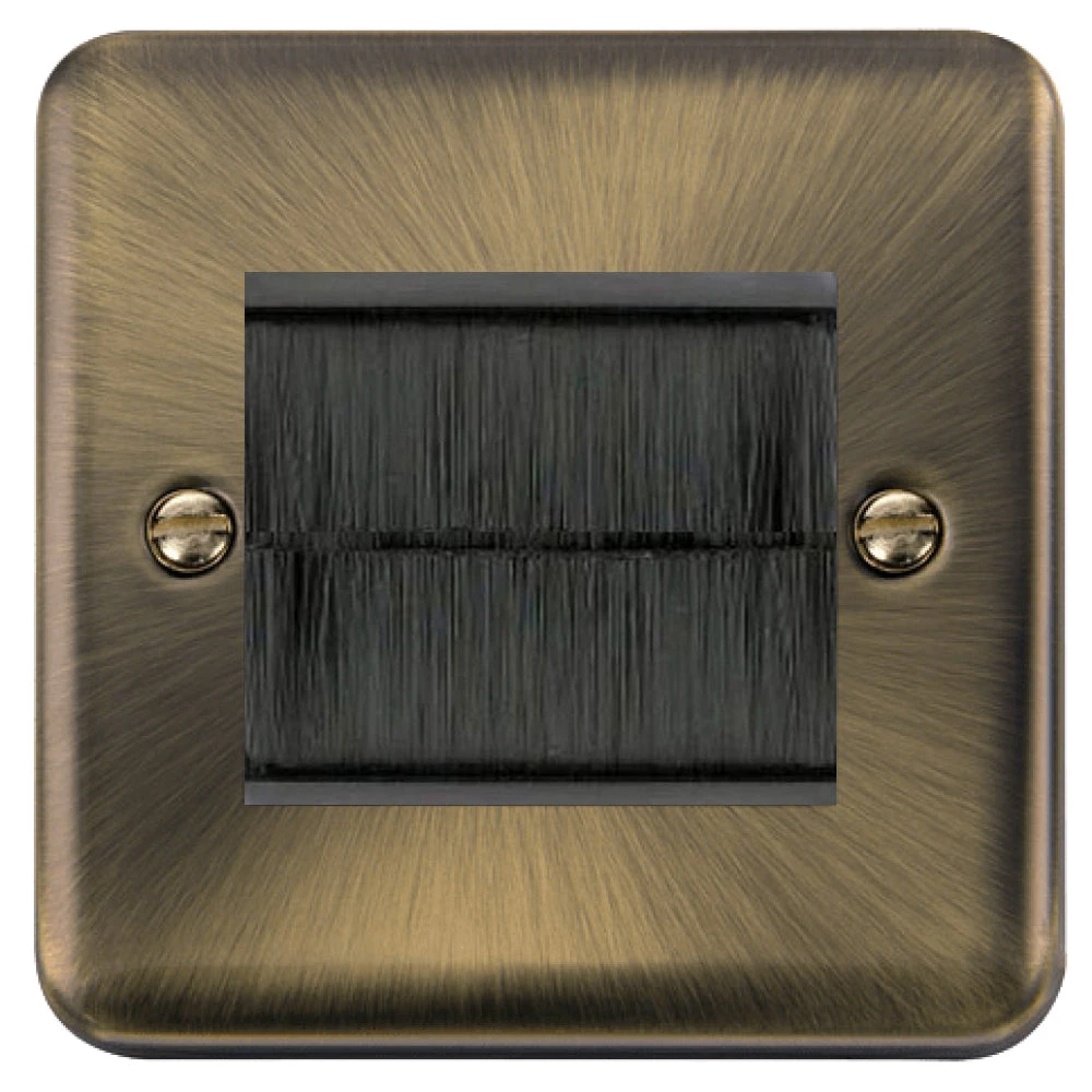 Click Deco Plus Antique Brass 2G Cable Brush Outlet DPABBRUSHBK 3 Click Deco Plus Antique Brass 2G Cable Brush Outlet DPABBRUSHBK
