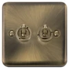 Click Deco Plus Antique Brass 2G Toggle Switch DPAB422 -RS Electrical Supplies Click Deco Plus Antique Brass 2G Toggle Switch DPAB422 Available from RS Electrical Supplies