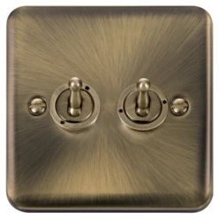 Click Deco Plus Antique Brass 2W & Int Toggle Switch DPAB4225