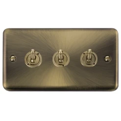 Click Deco Plus Antique Brass 3G Toggle Switch DPAB423