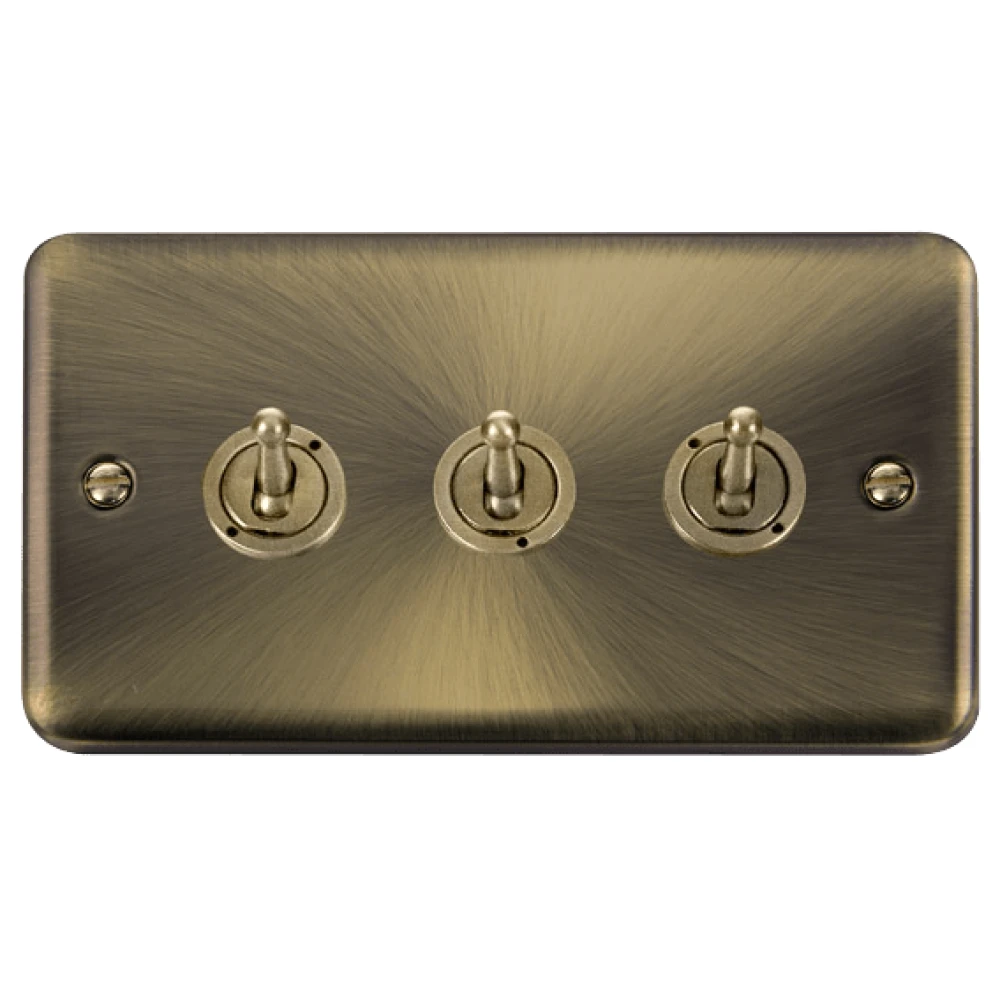 Click Deco Plus Antique Brass 3G Toggle Switch DPAB423 3 Click Deco Plus Antique Brass 3G Toggle Switch DPAB423