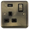 Click Deco Plus Antique Brass 13A Single USB Socket DPAB571UBK 2 Click Deco Plus Antique Brass 13A Single USB Socket DPAB571UBK -RS Electrical Supplies Click Deco Plus Antique Brass Single USB Socket DPAB571UBK Available from RS Electrical Supplies