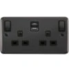 Click Deco Plus Black Nickel 13A Double A+C USB Socket DPBN586BK -RS Electrical Supplies Click Deco Plus Black Nickel 13A Double A C USB Socket DPBN586BK