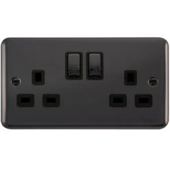 Click Deco Plus Black Nickel 13A Double Socket DPBN536BK