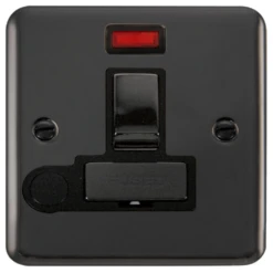 Click Deco Plus Black Nickel 13A Switched Spur With Flex And Neon DPBN552BK