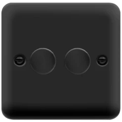 Click Deco Plus Matt Black 2G LED Dimmer Switch DPMB162