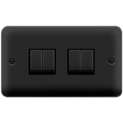 Click Deco Plus Matt Black 4G Light Switch DPMB414BK