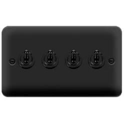 Click Deco Plus Matt Black 4G Toggle Switch DPMB424