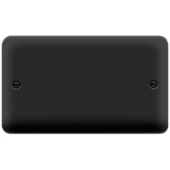 Click Deco Plus Matt Black Double Blank Plate DPMB061
