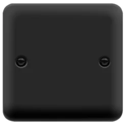 Click Deco Plus Matt Black Single Blank Plate DPMB060