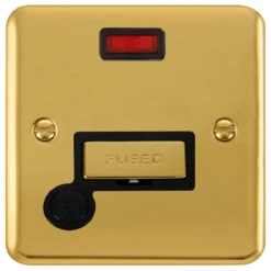 Click Deco Plus Polished Brass 13A Fused Connection Unit With Neon And Flex DPBR553BK