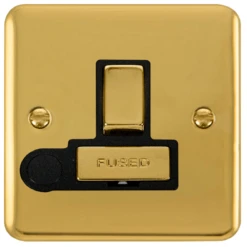 Click Deco Plus Polished Brass 13A Switched Spur With Flex DPBR551BK