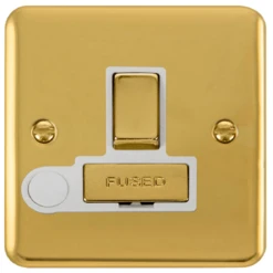 Click Deco Plus Polished Brass 13A Switched Spur With Flex DPBR551WH