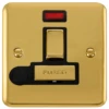Click Deco Plus Polished Brass 13A Switched Spur With Flex And Neon DPBR552BK