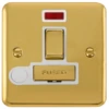 Click Deco Plus Polished Brass 13A Switched Spur With Flex And Neon DPBR552WH
