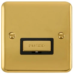 Click Deco Plus Polished Brass 13A Unswitched Spur DPBR750BK