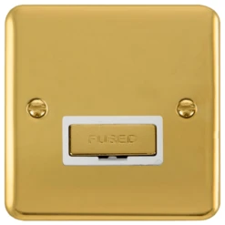 Click Deco Plus Polished Brass 13A Unswitched Spur DPBR750WH