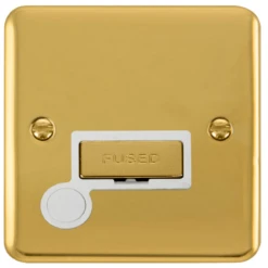 Click Deco Plus Polished Brass 13A Unswitched Spur With Flex DPBR550WH