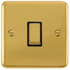 Click Deco Plus Polished Brass 1G Light Switch DPBR411BK