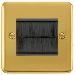 Click Deco Plus Polished Brass 2G Cable Brush Outlet DPBRBRUSHBK