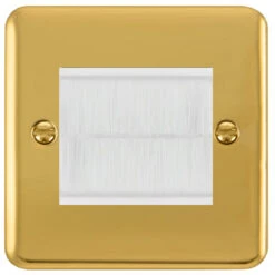 Click Deco Plus Polished Brass 2G Cable Brush Outlet DPBRBRUSHWH