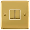 Click Deco Plus Polished Brass 2G Light Switch DPBR412WH -RS Electrical Supplies Click Deco Plus Polished Brass 2G Light Switch DPBR411WH Available from RS Electrical Supplies