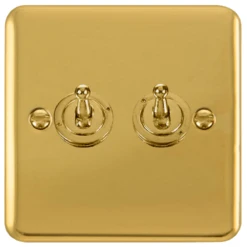 Click Deco Plus Polished Brass 2G Toggle Switch DPBR422